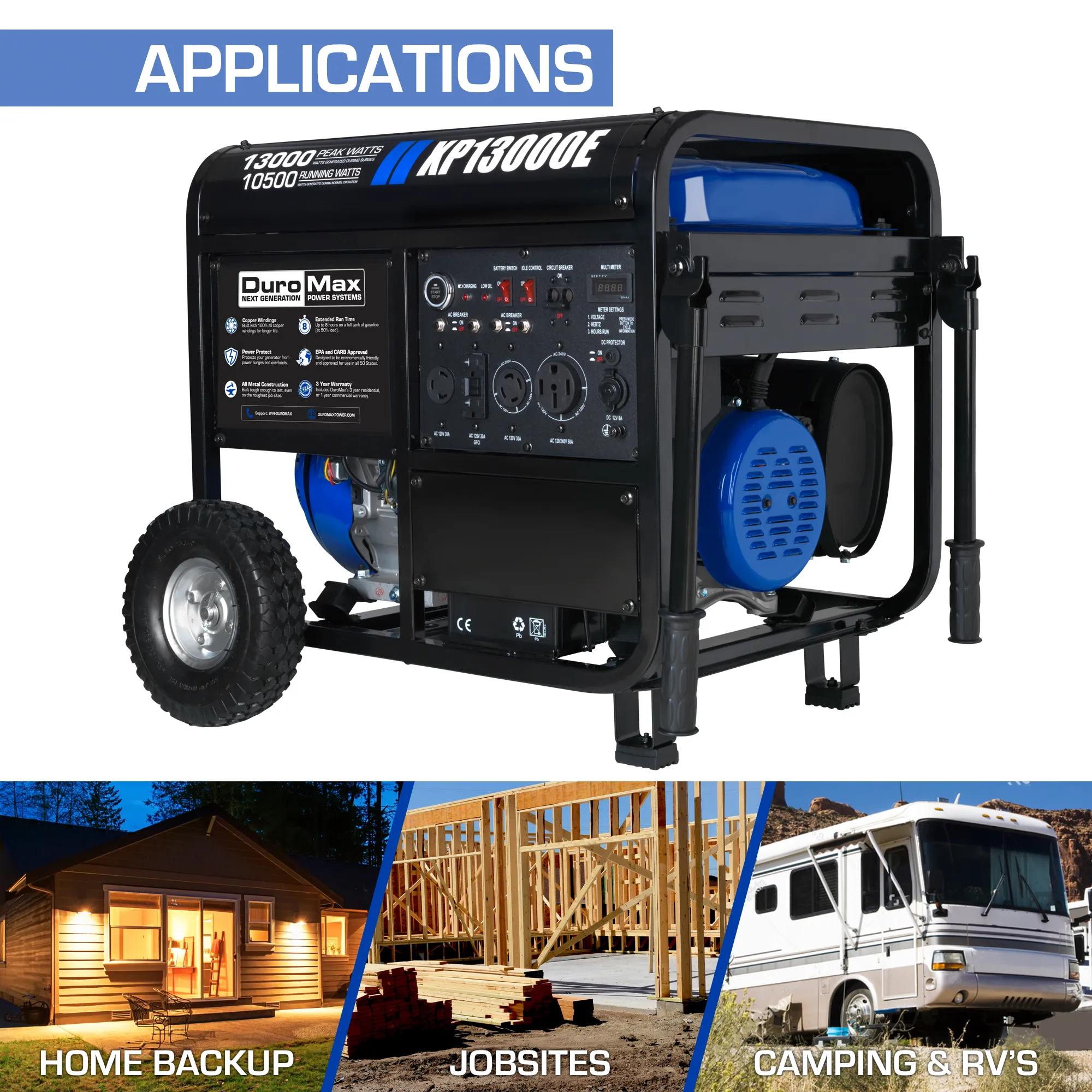 13,000 Watt Gasoline Portable Generator