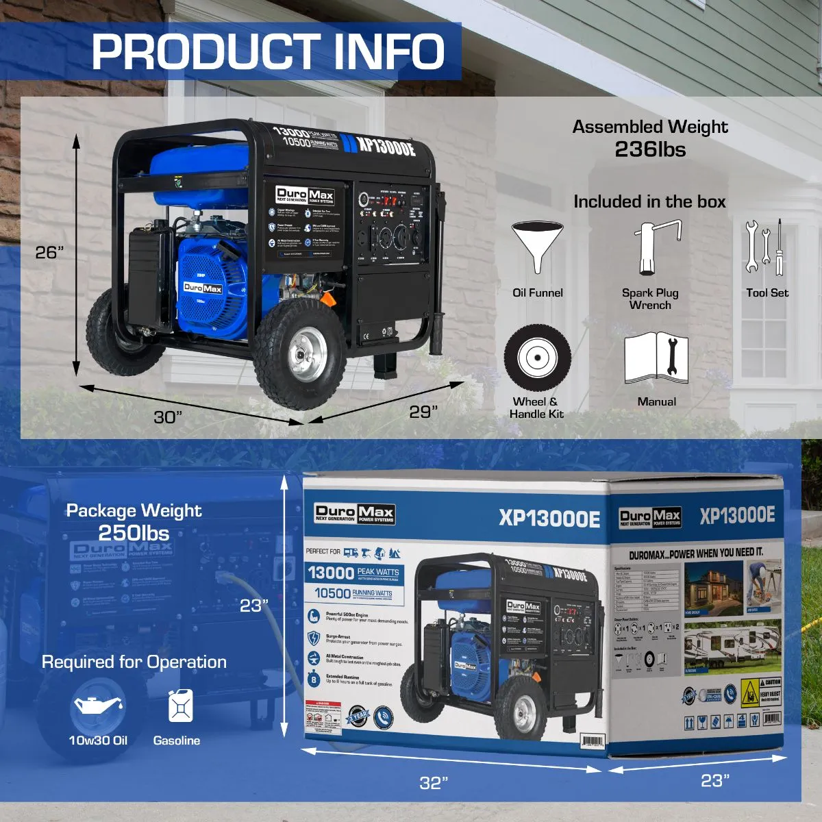 13,000 Watt Gasoline Portable Generator