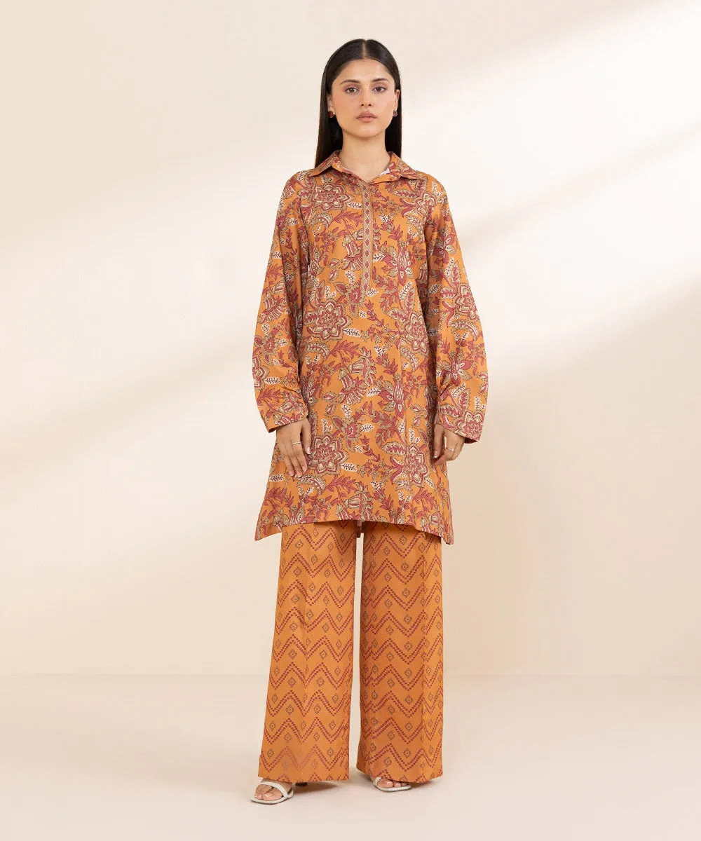 2 Piece - Printed Linen Suit