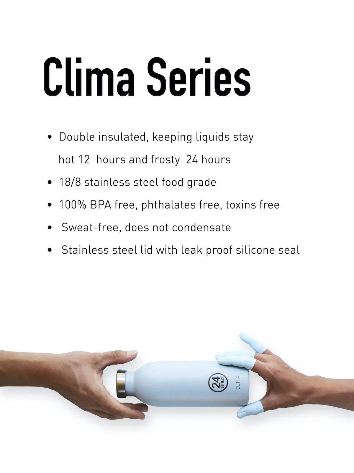 24Bottles Clima Bottle Black Marble 500ml