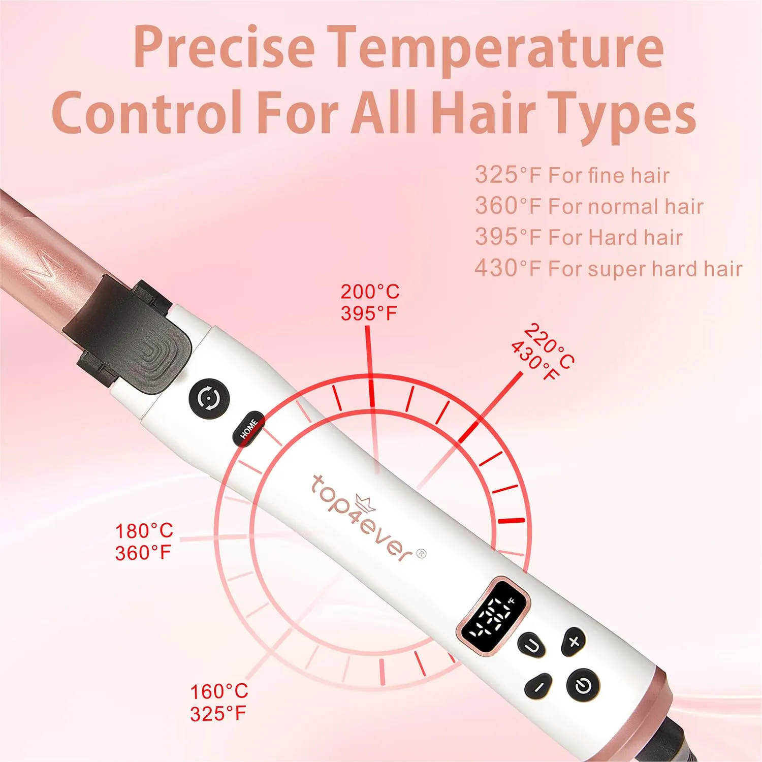 3 in 1 Auto Rotating Curling Iron - TOP4EVER Automatic Hair Curler with Interchangeable Curling Wand (0.75", 1", 1.25"), Adjustable Temp 325°F-430°F, Instant Heat Hair Styling Tools for All Hair Types