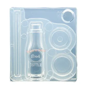 3D Glass Bottle with Straw Silicone Mold