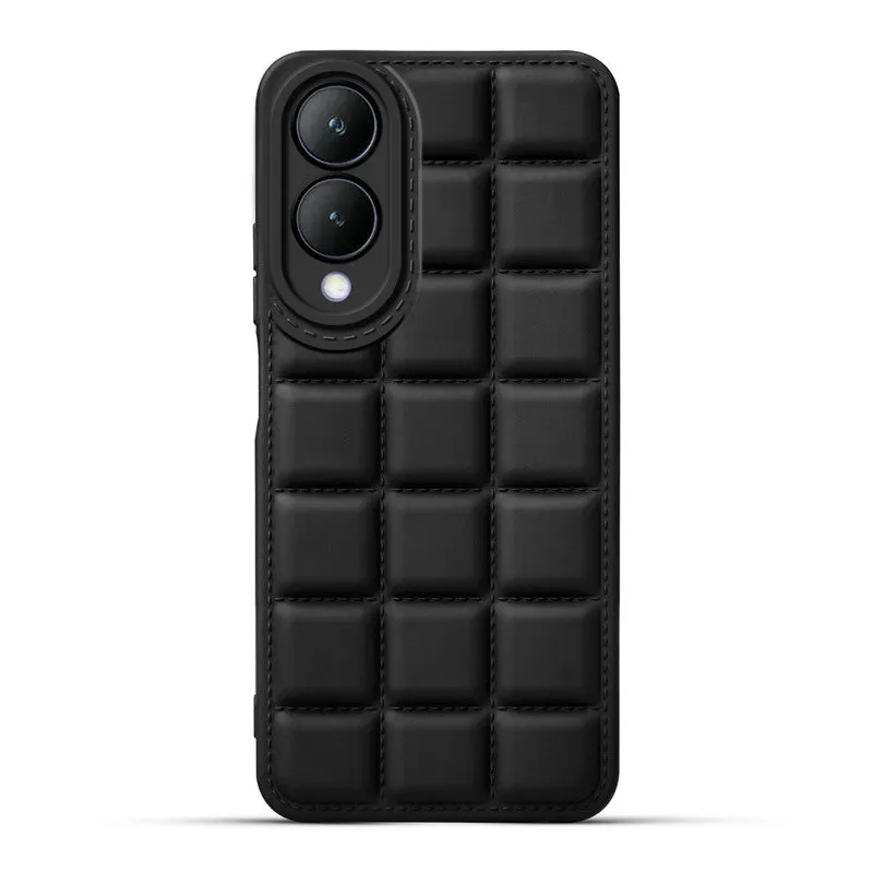 3D Grid Thread Design Silicone Phone Case Cover for Vivo Y28 5G