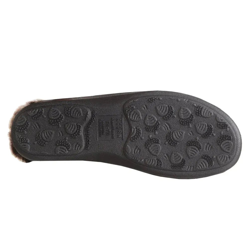 Acorn Women Faux Fur Chinchilla Collar Slippers