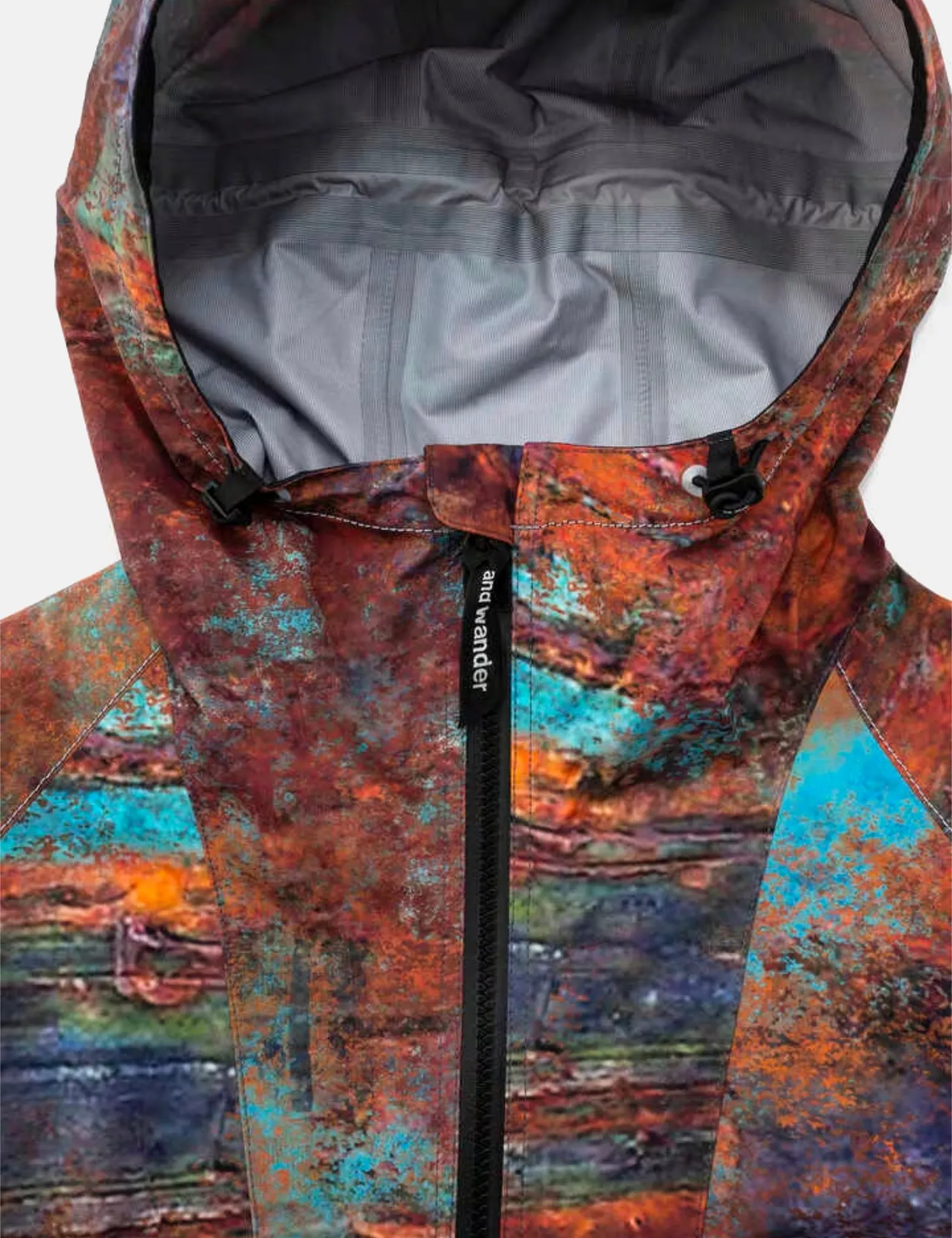 and Wander PERTEX Rain Jacket - Multi Orange/Blue