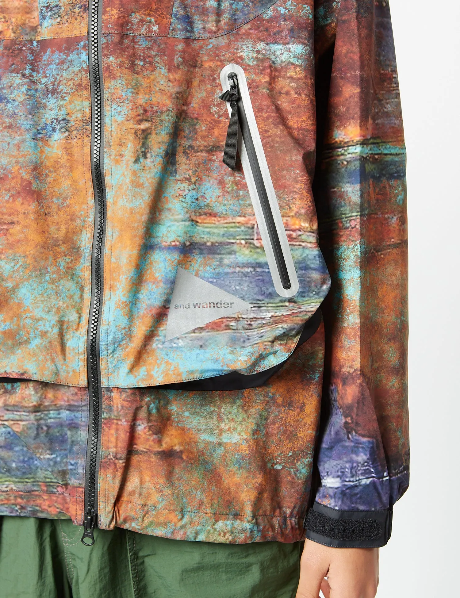 and Wander PERTEX Rain Jacket - Multi Orange/Blue