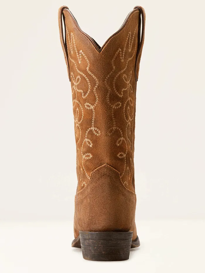 Ariat 10053790 Womens Jukebox Western Boot Dark Ginger Suede