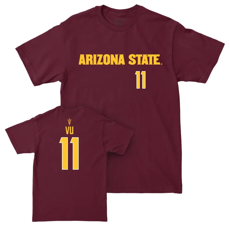 Arizona State Baseball Maroon Sideline Tee - Kien Vu