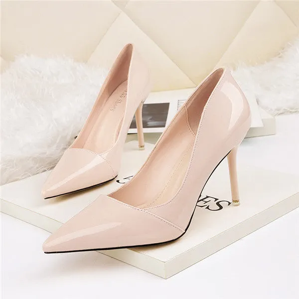 Attractive PU Closed Toe Stiletto Heels Prom Shoes PS005