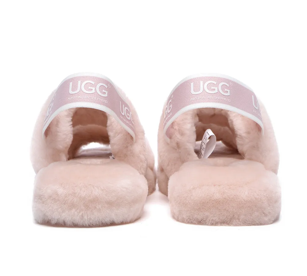 AUSTRALIAN SHEPHERD® UGG Women Double Strap Slingback Fluffy Slides Lonnie