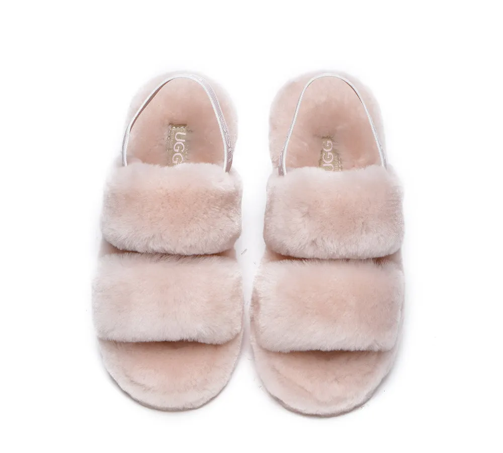 AUSTRALIAN SHEPHERD® UGG Women Double Strap Slingback Fluffy Slides Lonnie