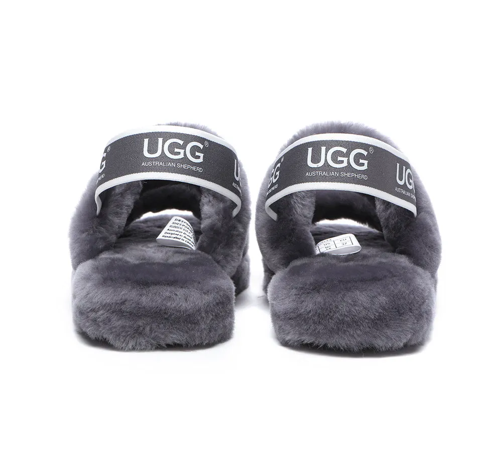 AUSTRALIAN SHEPHERD® UGG Women Double Strap Slingback Fluffy Slides Lonnie