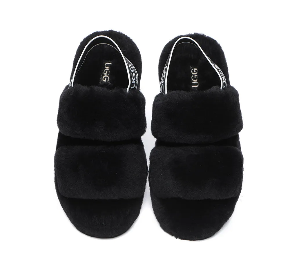 AUSTRALIAN SHEPHERD® UGG Women Double Strap Slingback Fluffy Slides Lonnie