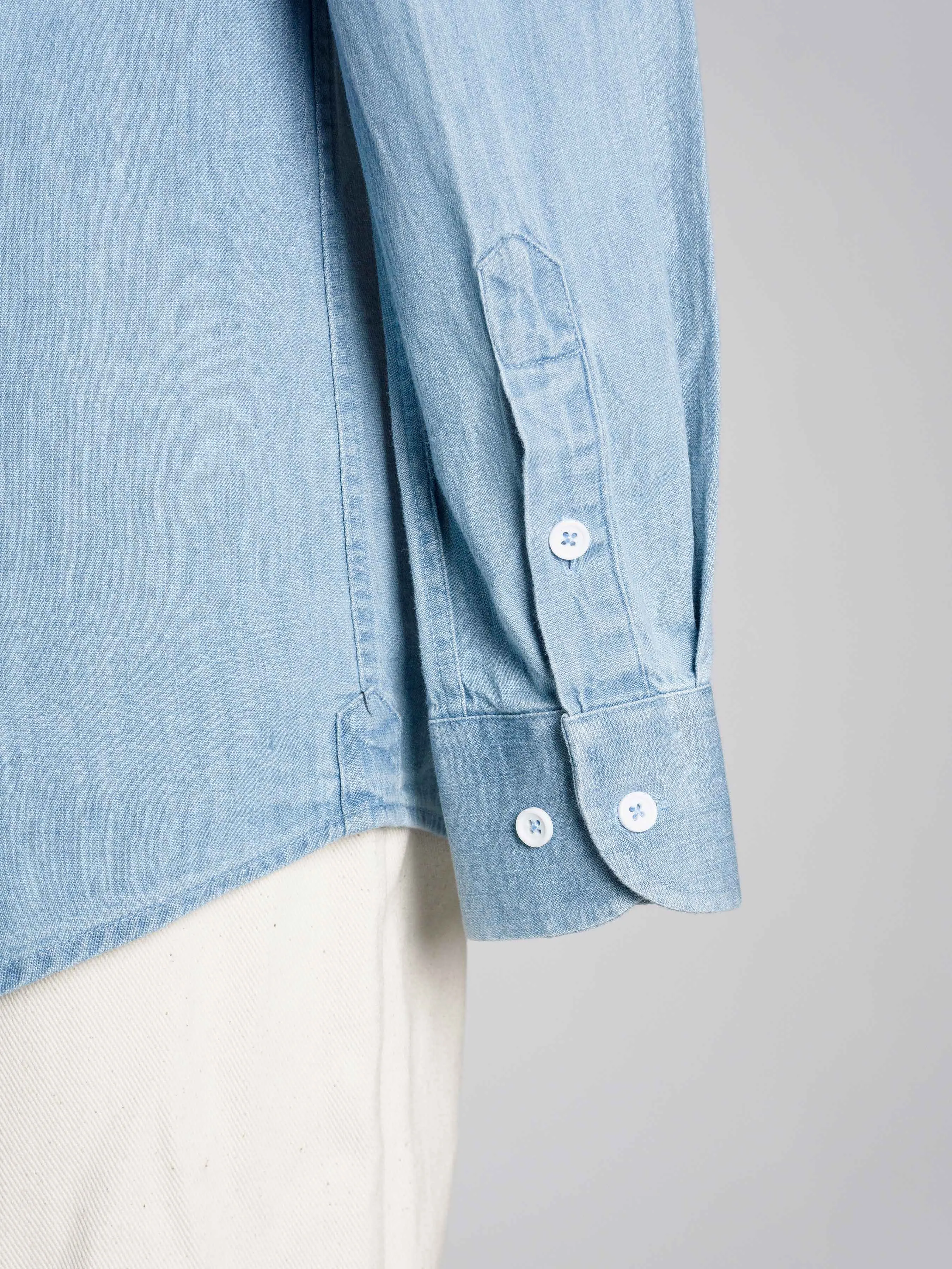 Chambray Shirt - Light Blue Windsor Collar