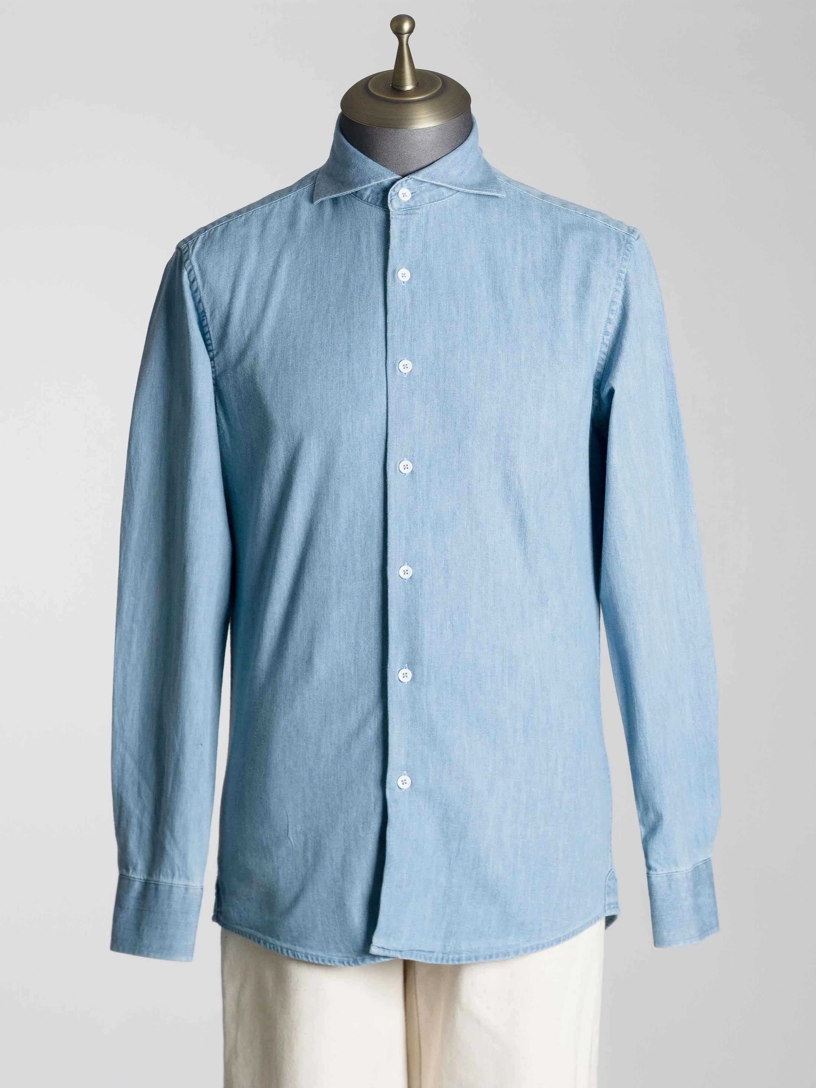 Chambray Shirt - Light Blue Windsor Collar