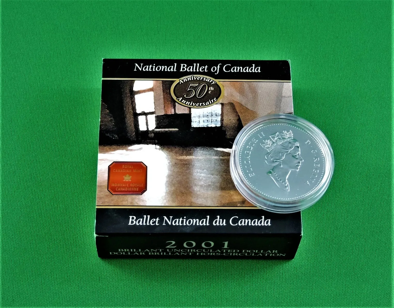 Currency - Silver Coin - $1 - 2001 - RCM - 50th Anniversary of the National Ballet of Canada