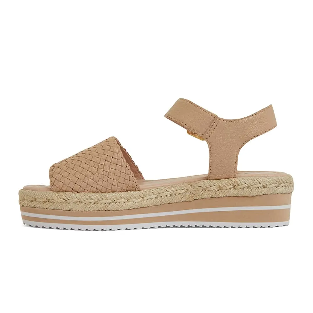 Debbie Sandal in Nude Weave Leather