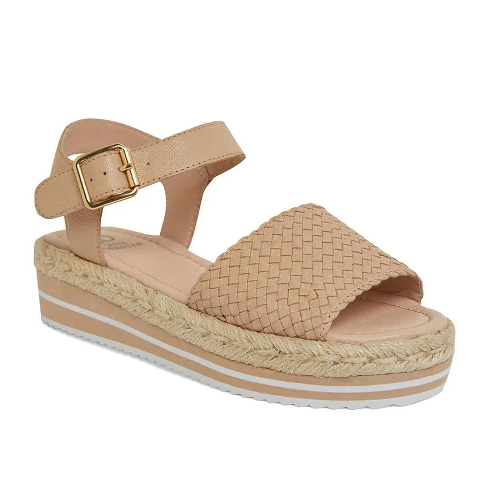 Debbie Sandal in Nude Weave Leather