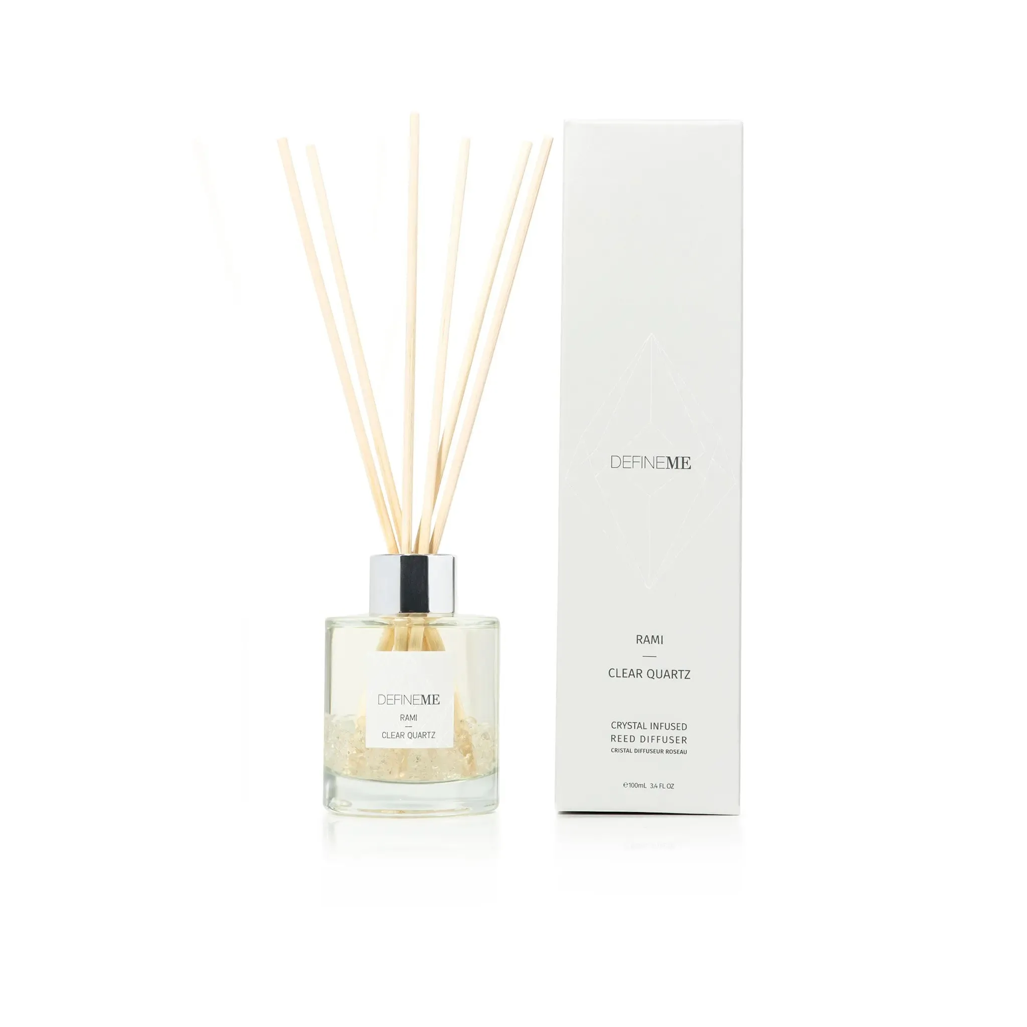 DefineMe Crystal Infused Reed Diffuser Rami - Clear Quartz