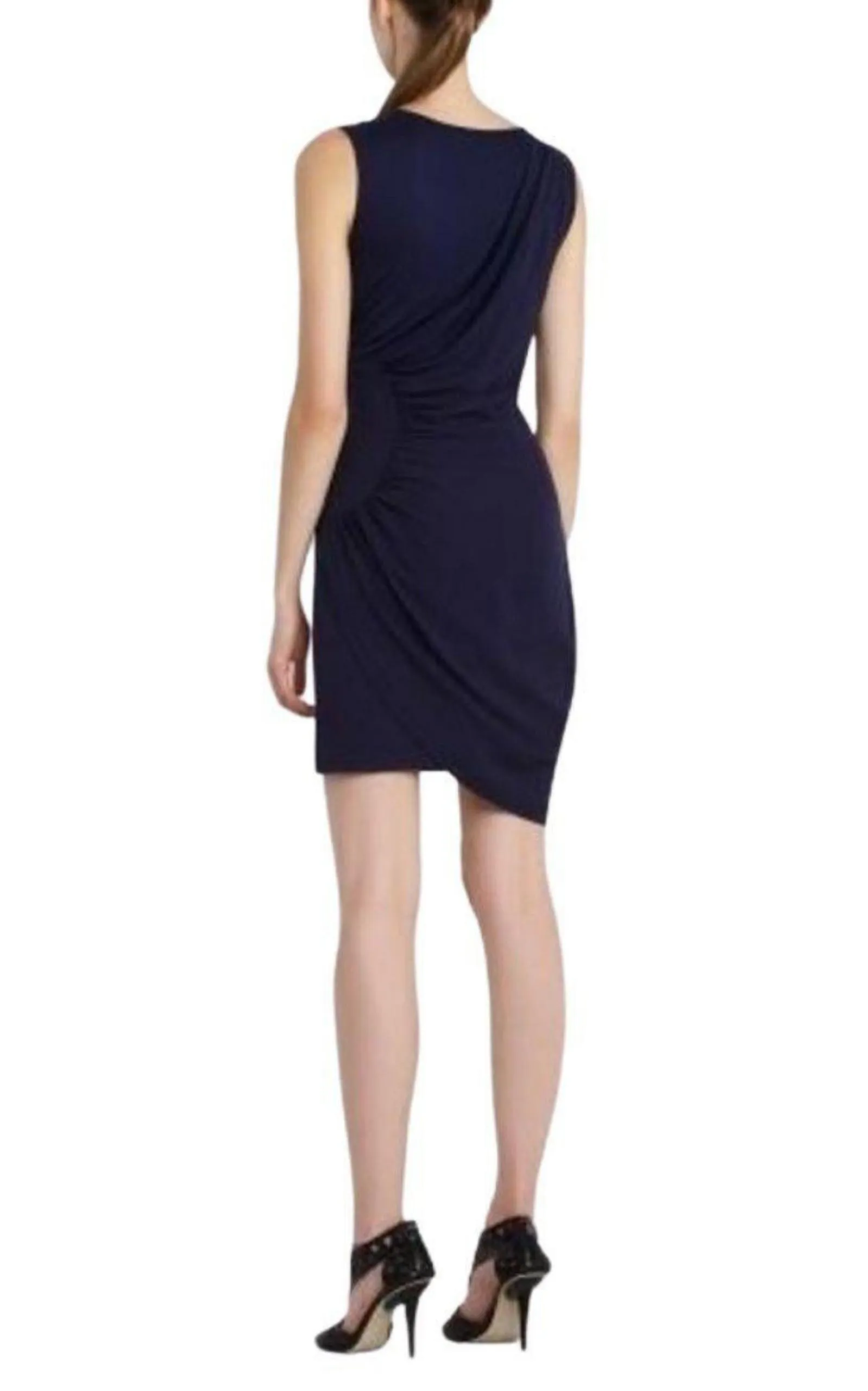 Draped Side Zipper Dress