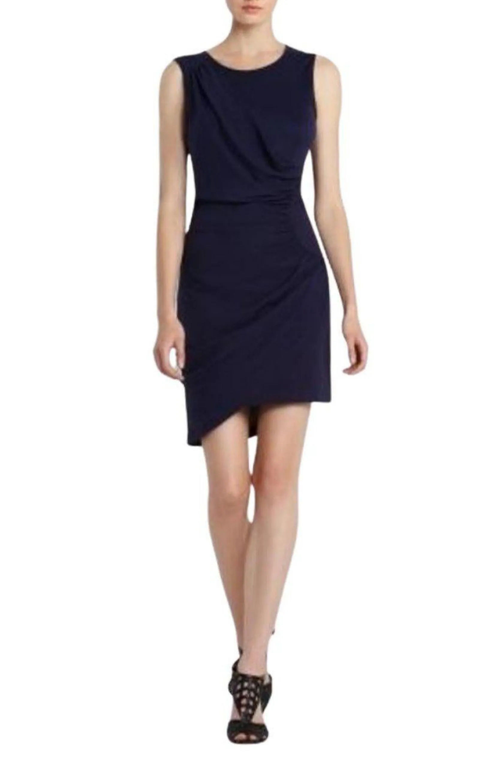 Draped Side Zipper Dress