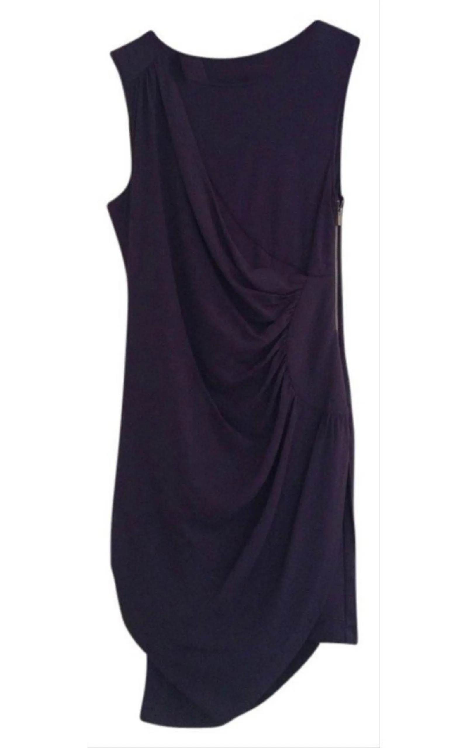 Draped Side Zipper Dress