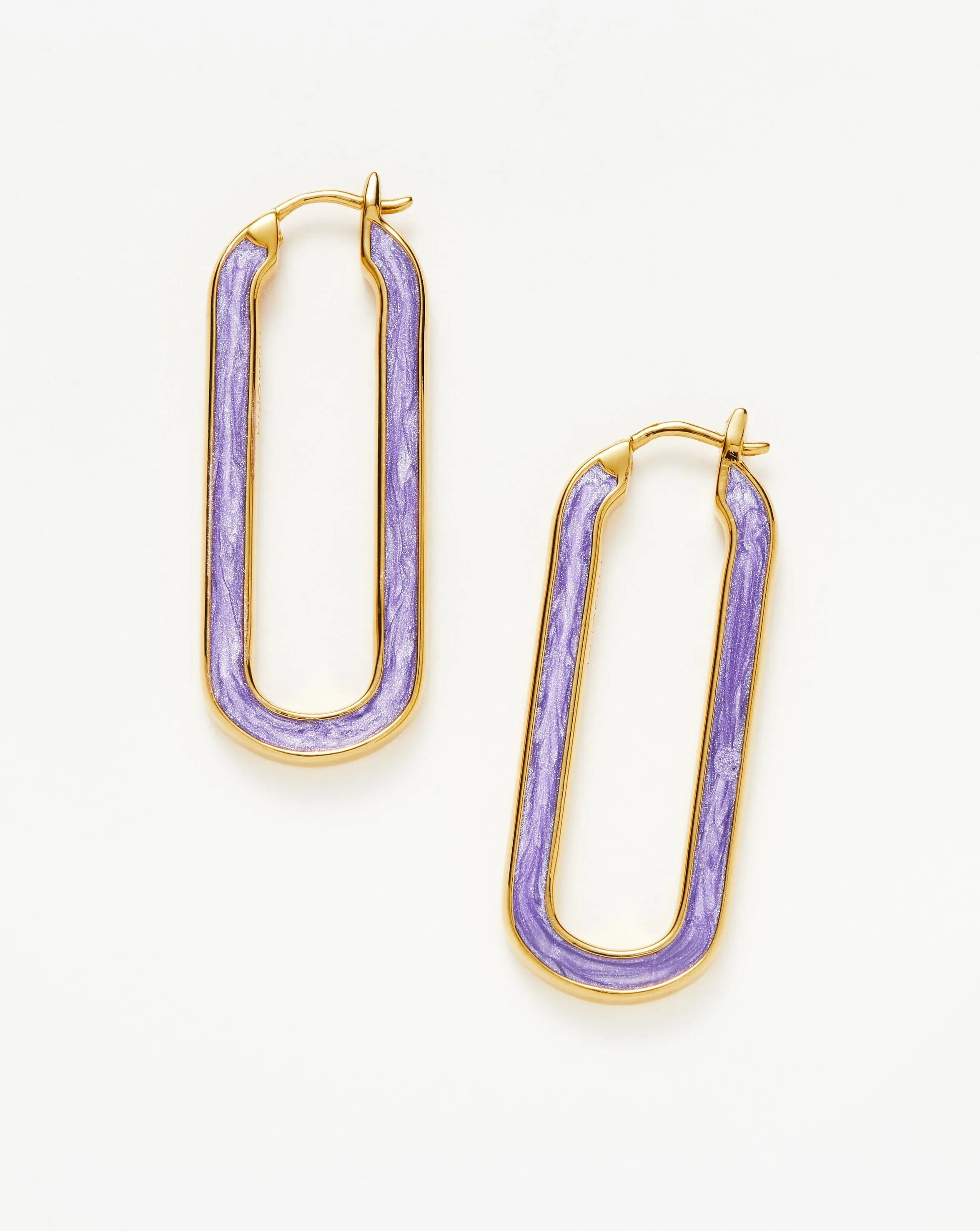 Enamel Haze Ovate Large Hoop Earrings