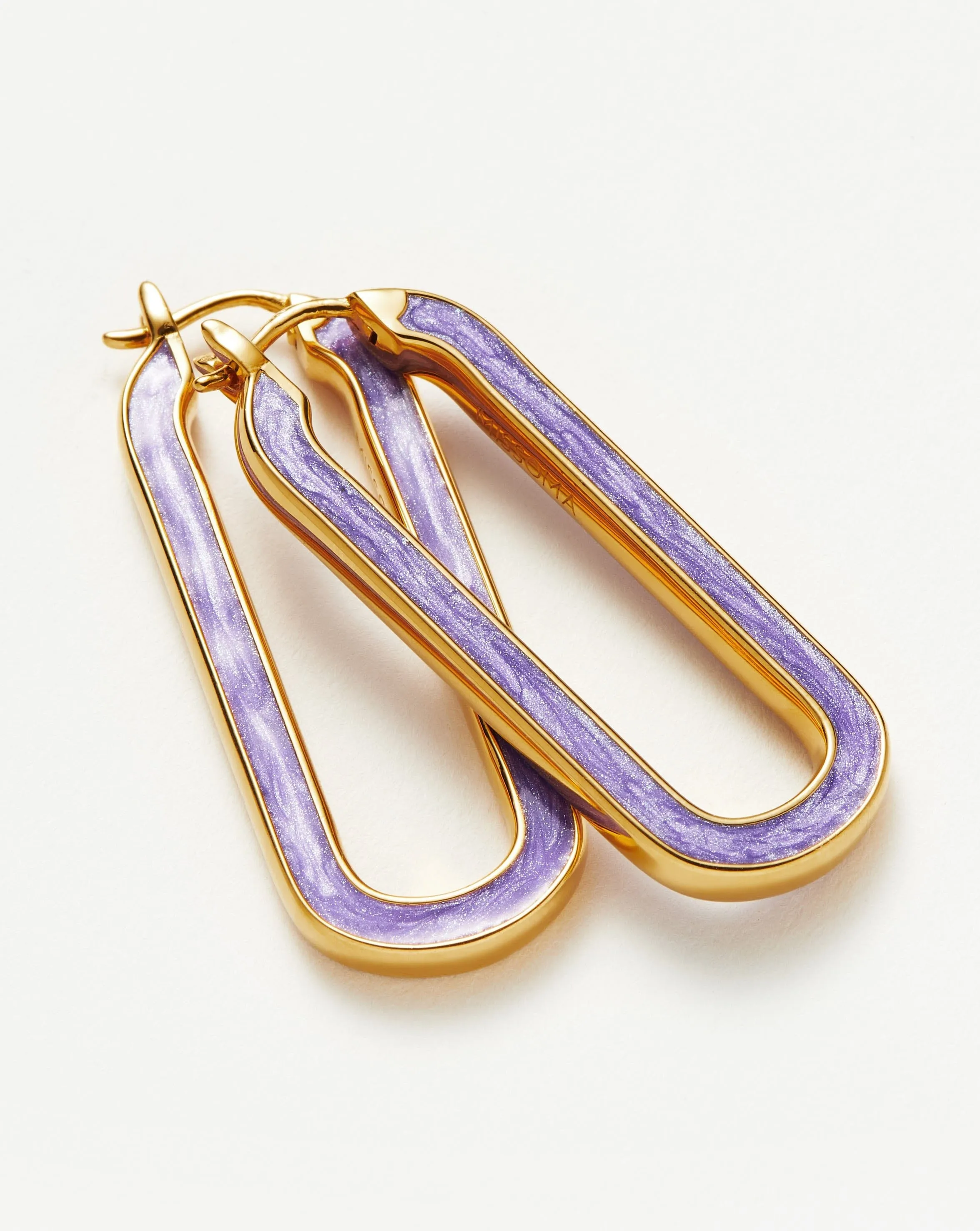 Enamel Haze Ovate Large Hoop Earrings