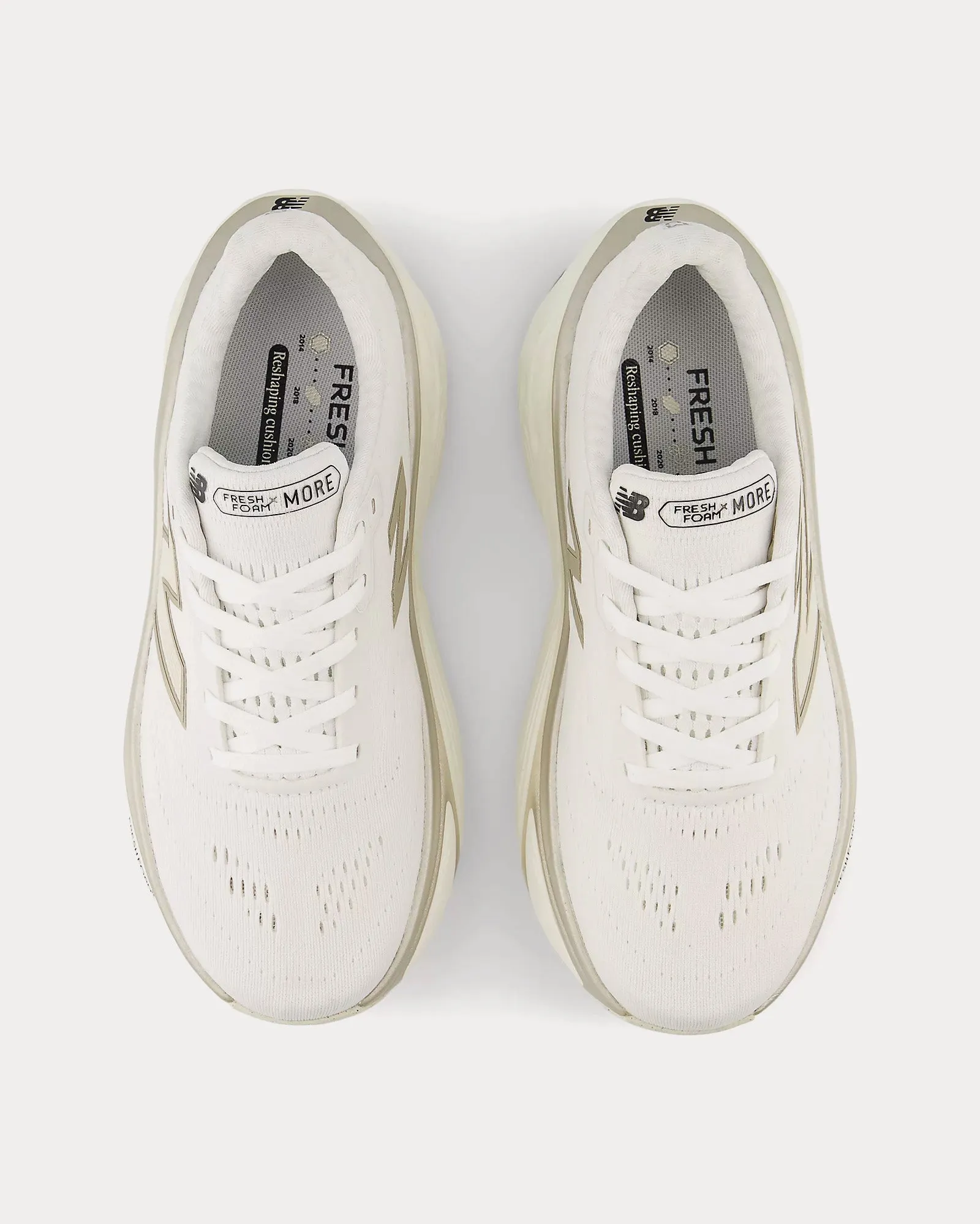 Fresh Foam X More v5 White / Sea Salt / Light Gold Metallic Running Shoes