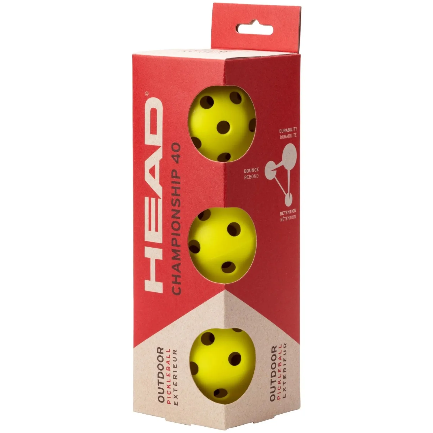 Head Championship 40 Outdoor Pickle Ball, Pack of 3