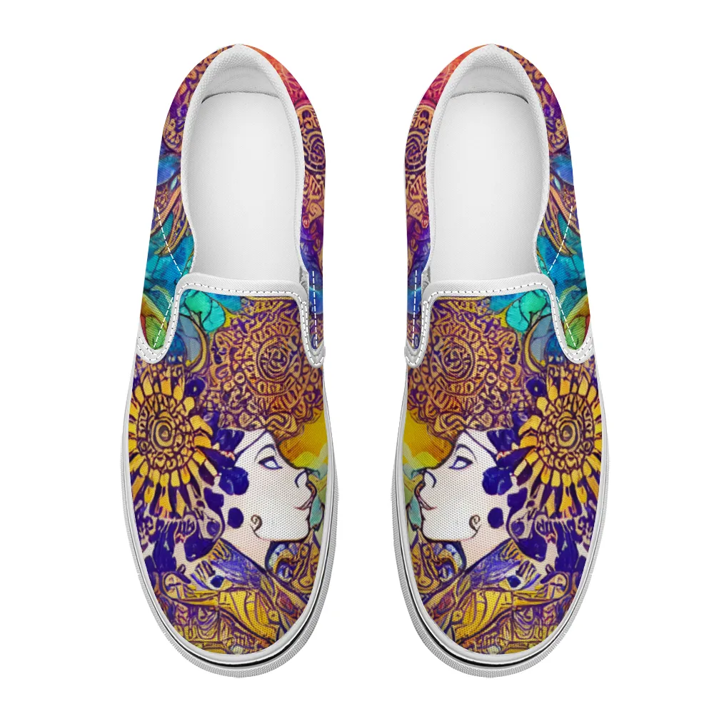 Henna Tattoo Pattern Collection - Unisex Slip-On Canvas Sneakers