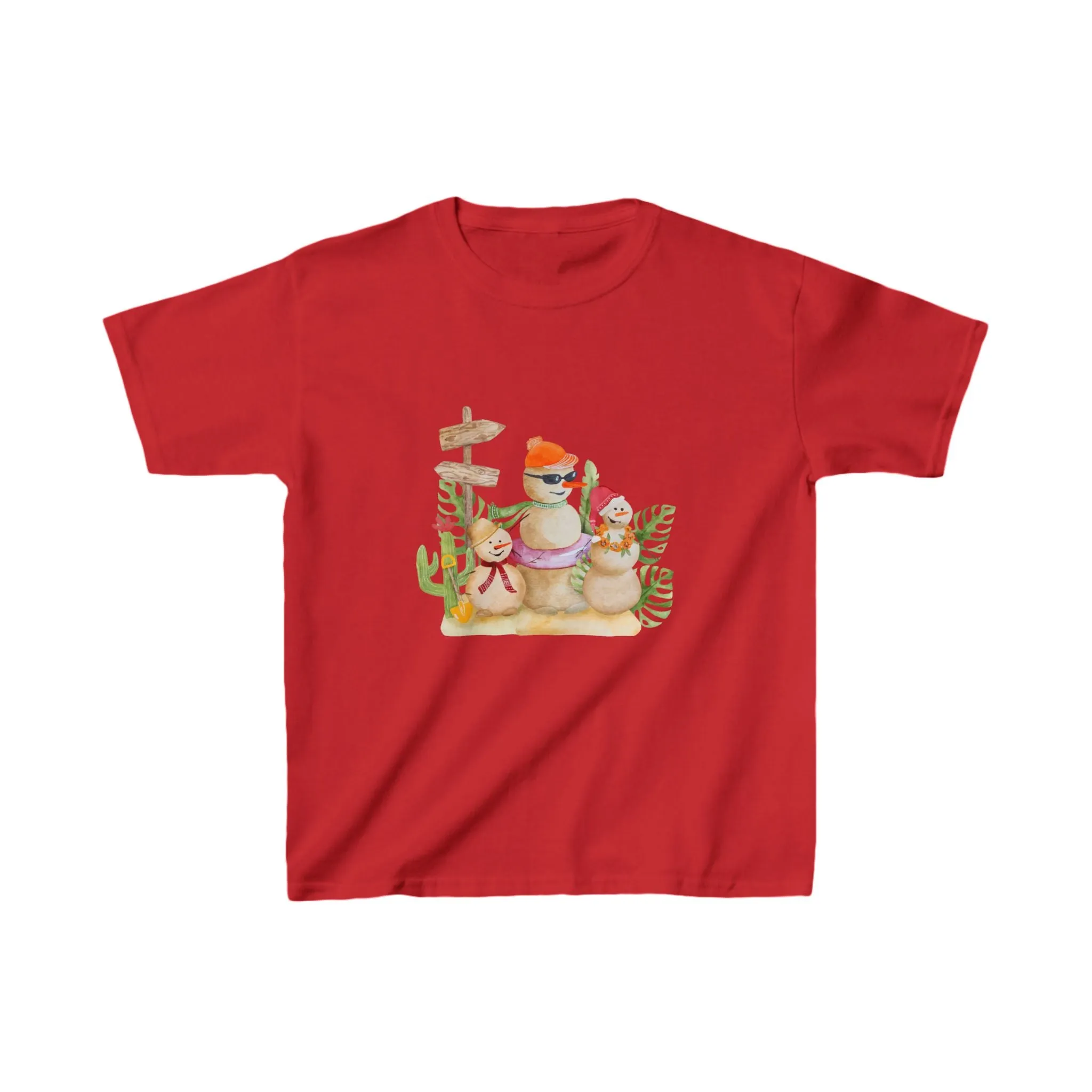 Kids Tee - Merry Christmas Snow Family Boys & Girls