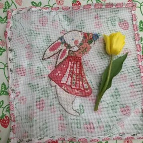 Large Needlepoint Girl Bunny