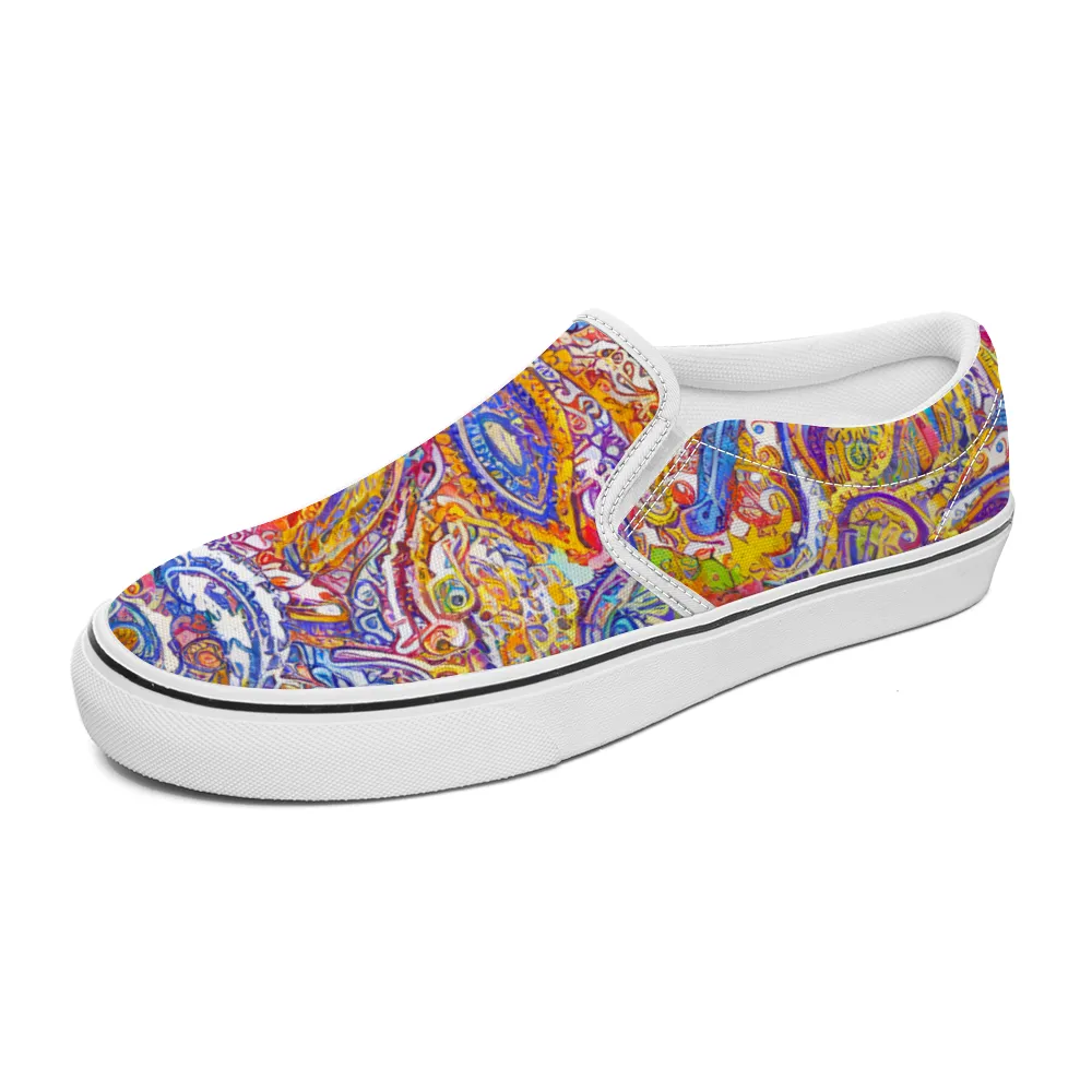 Paisley Pattern Collection - Unisex Slip-On Canvas Sneakers