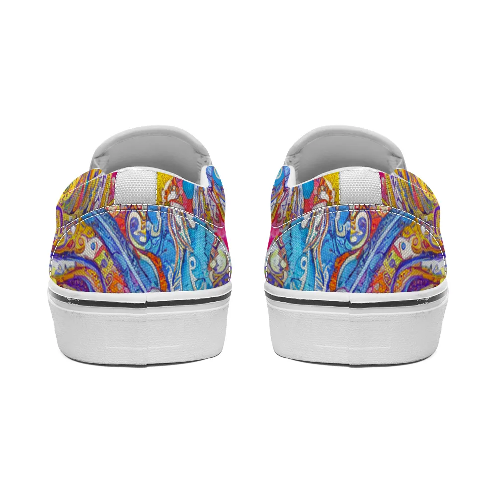 Paisley Pattern Collection - Unisex Slip-On Canvas Sneakers