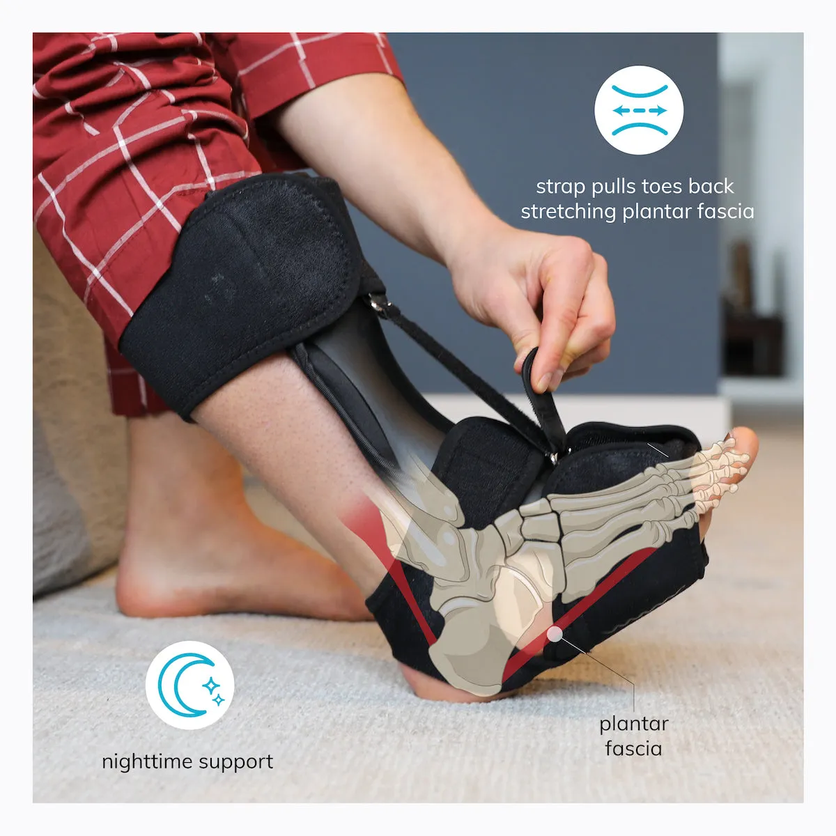 Plantar Fasciitis Brace | Dorsal Night Splint for Heel Pain Relief & Achilles Tendon or Calf Stretch