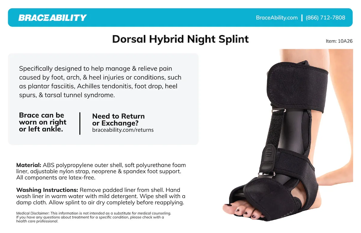 Plantar Fasciitis Brace | Dorsal Night Splint for Heel Pain Relief & Achilles Tendon or Calf Stretch