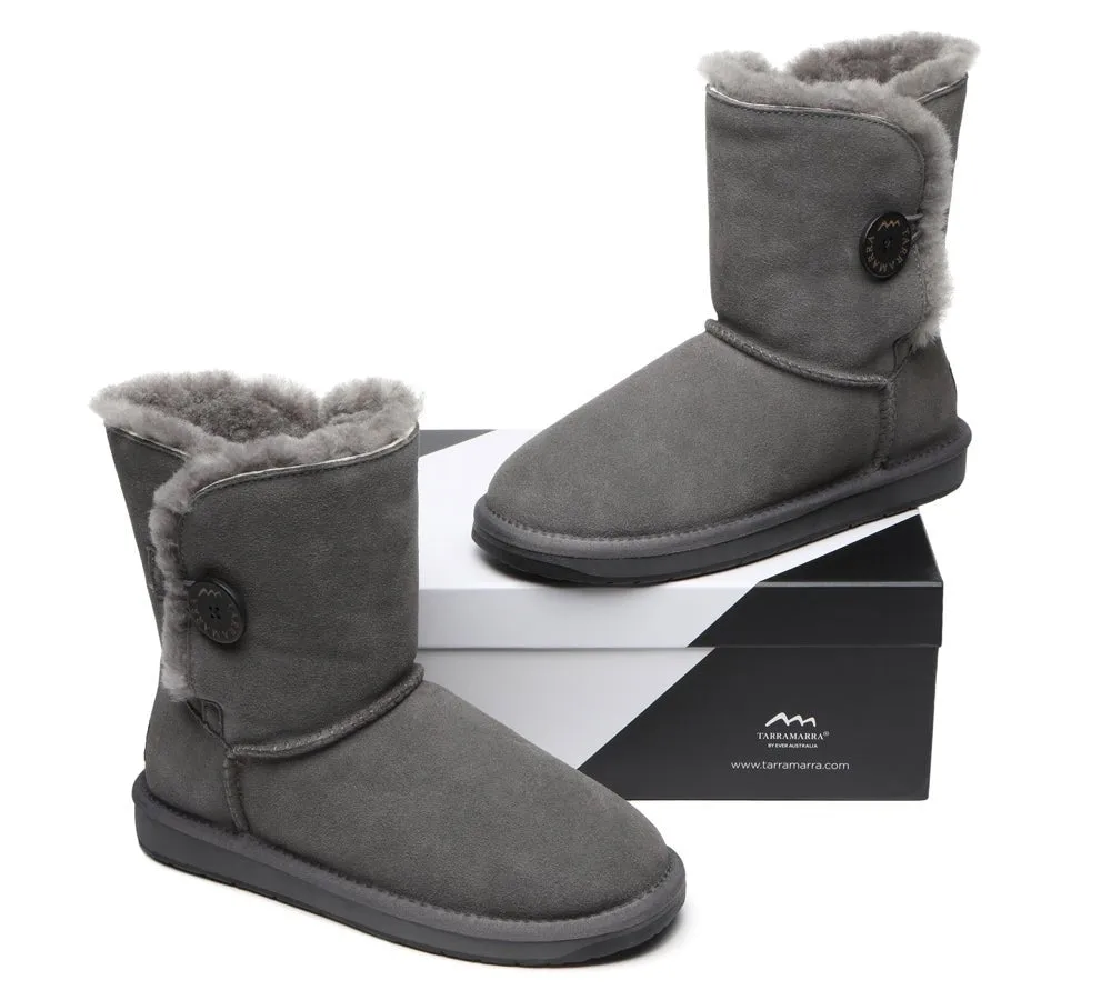 Premium Australian Sheepskin Boots Unisex Short Button Plus