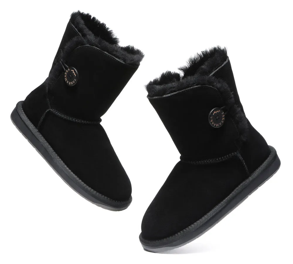 Premium Australian Sheepskin Boots Unisex Short Button Plus