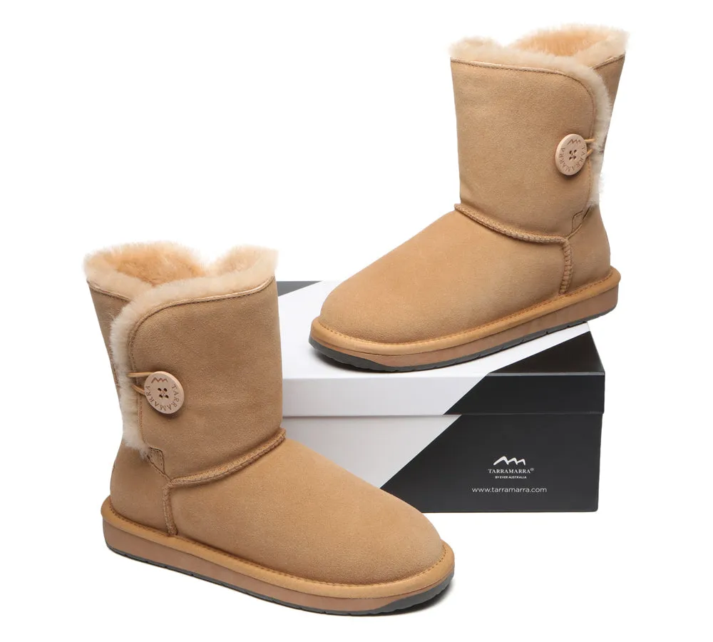 Premium Australian Sheepskin Boots Unisex Short Button Plus