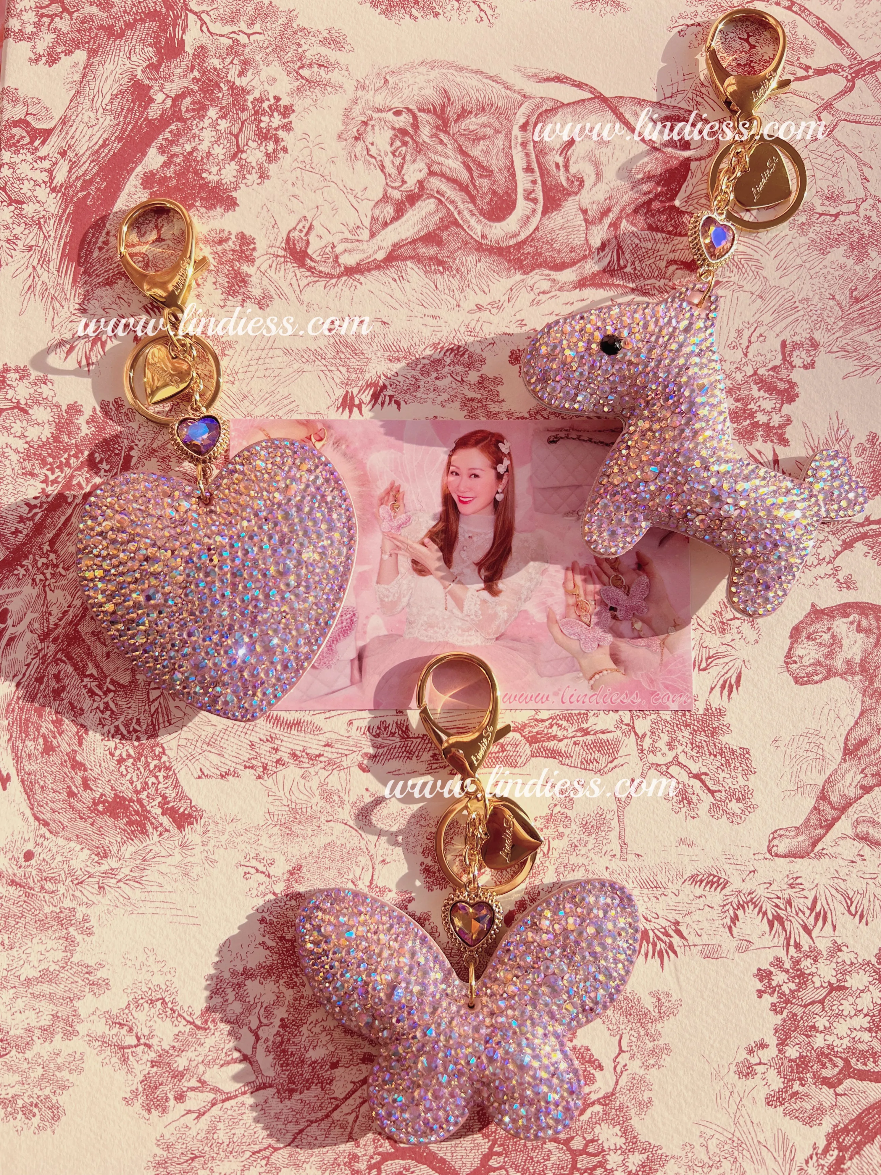 PRINCESS CRYSTAL BUTTERFLY HEART & HORSE - PINK AB UNICORN