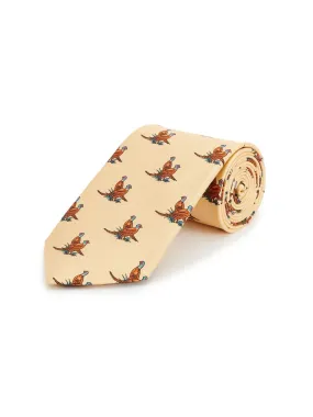 Pure Silk Pheasant Tie - Pale Yellow