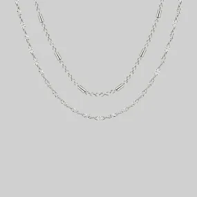 PURITY. Delicate Double Chain Necklace - Silver