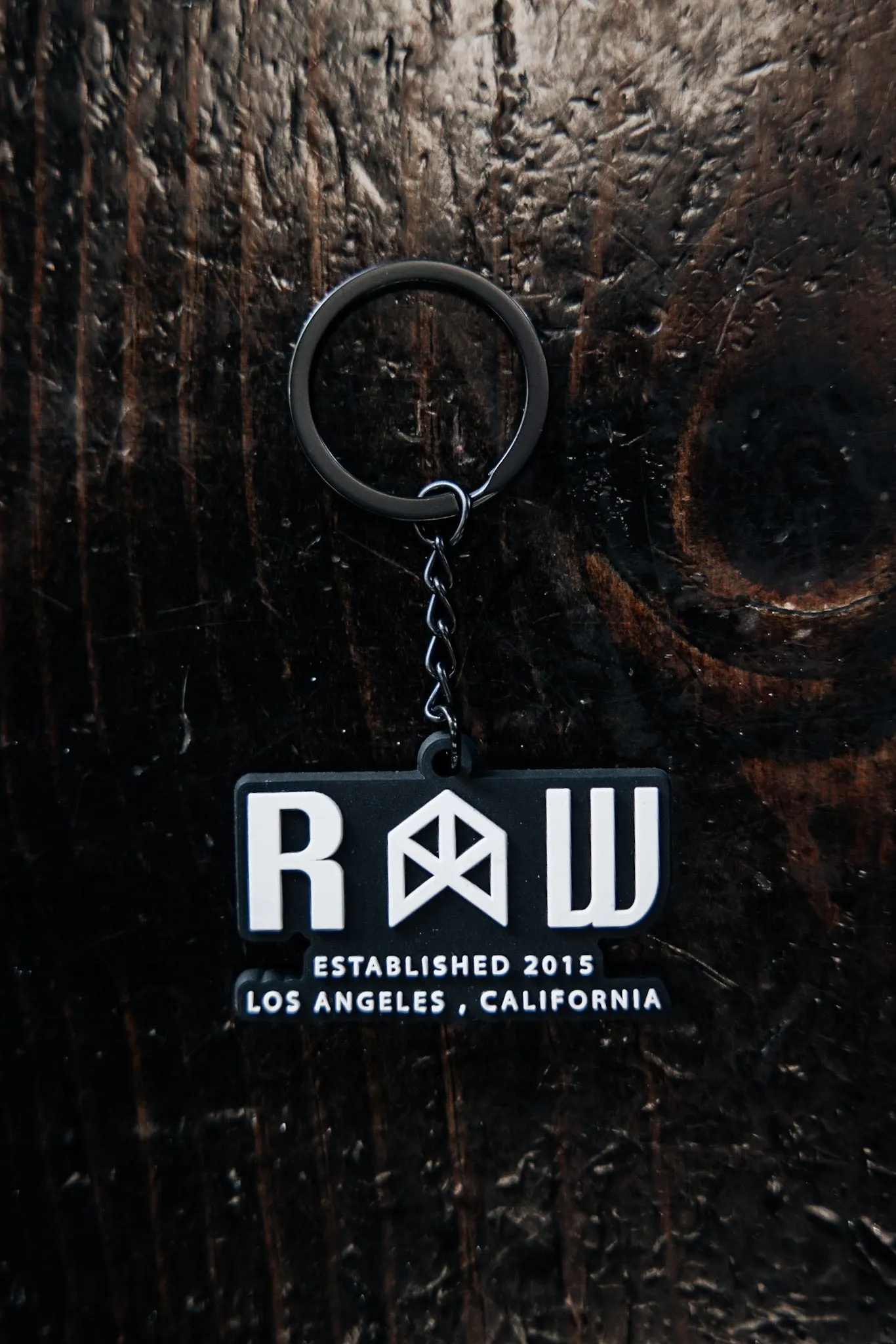 Rawgear Los Angeles Rubber Keychain - Black/White - RG924