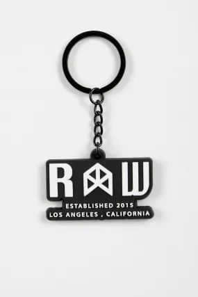 Rawgear Los Angeles Rubber Keychain - Black/White - RG924