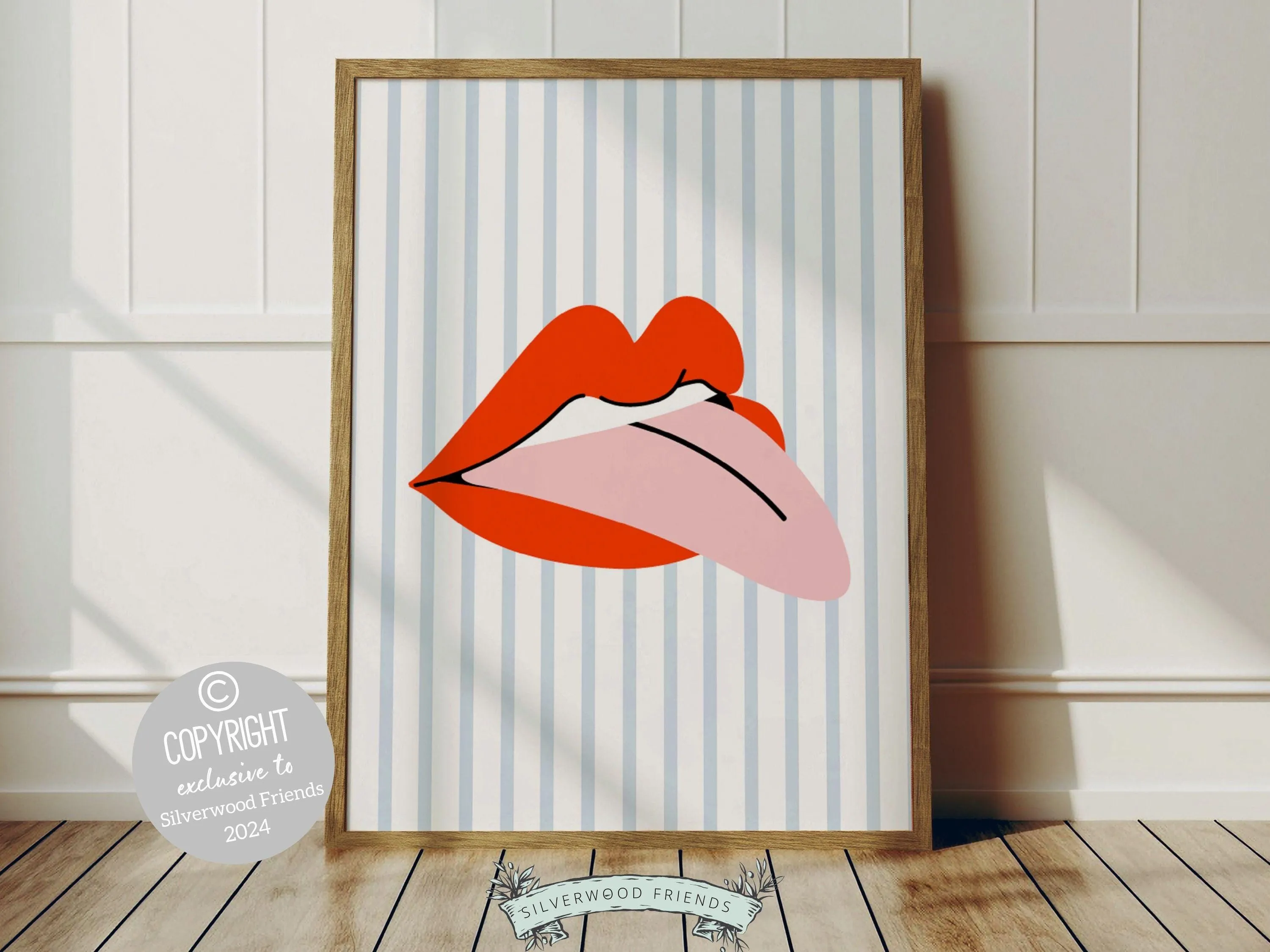 Red Lipstick Lips Print - 001