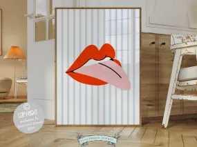 Red Lipstick Lips Print - 001