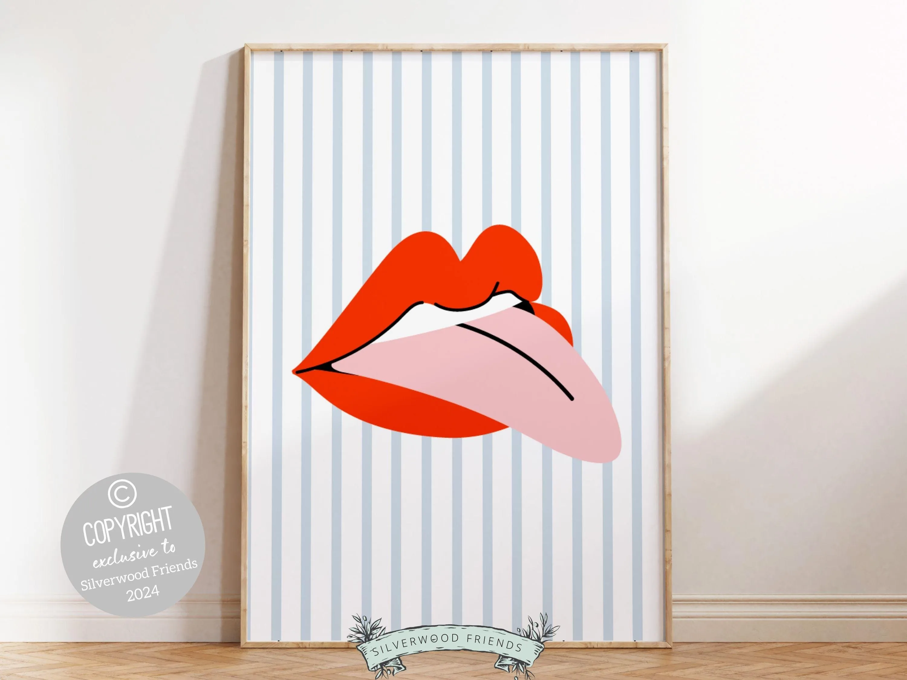 Red Lipstick Lips Print - 001