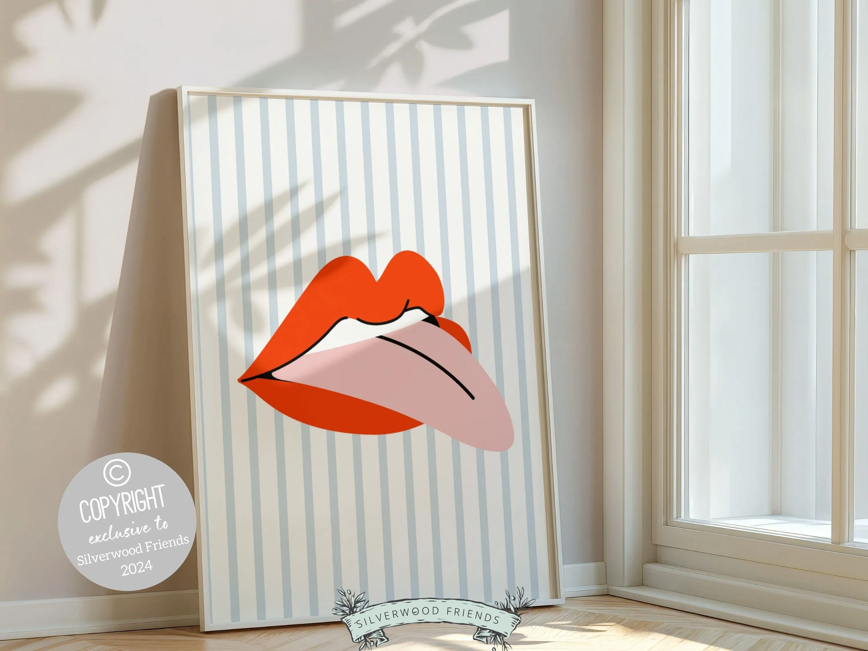 Red Lipstick Lips Print - 001