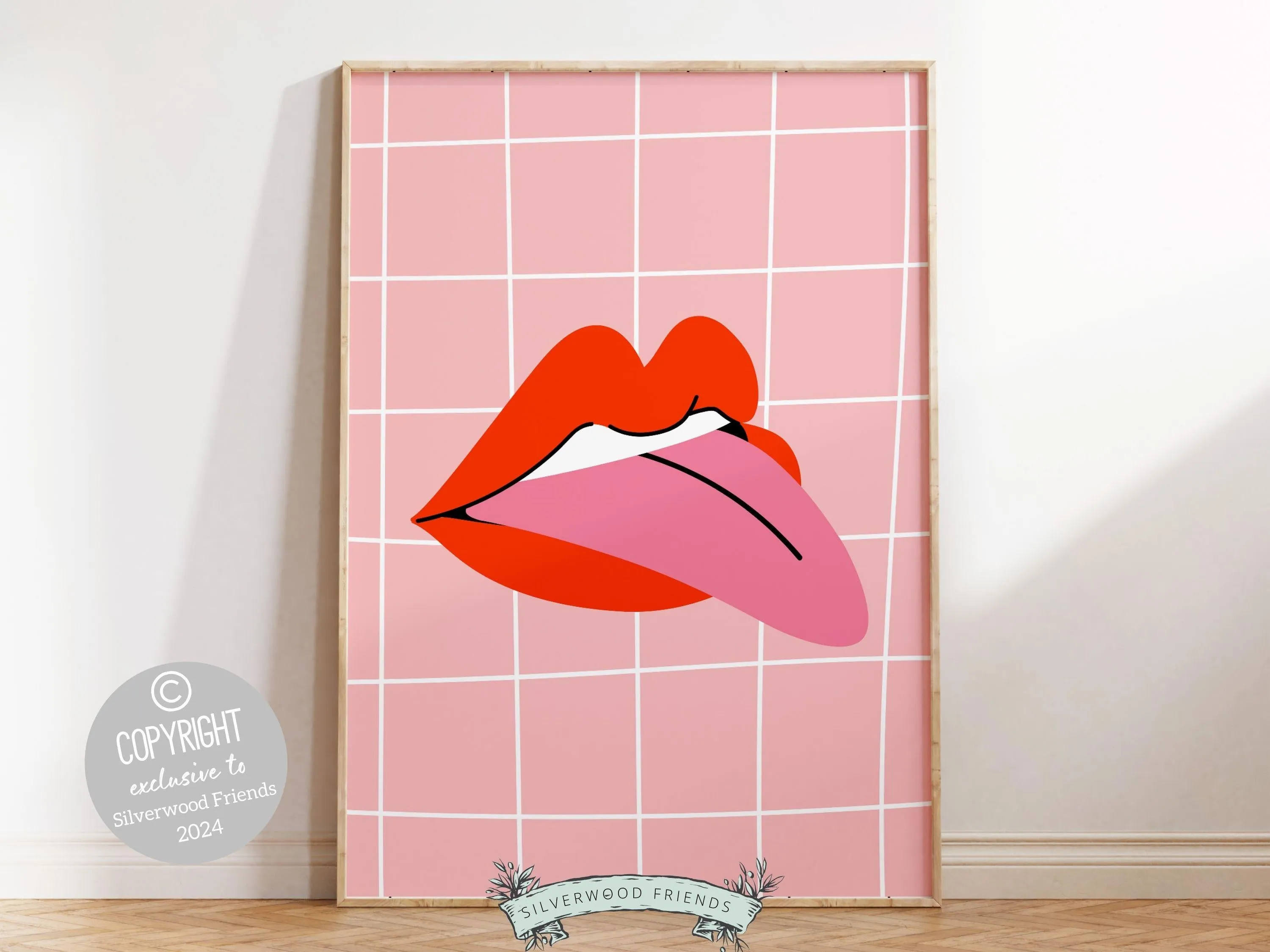 Red Lipstick Lips Print - 002